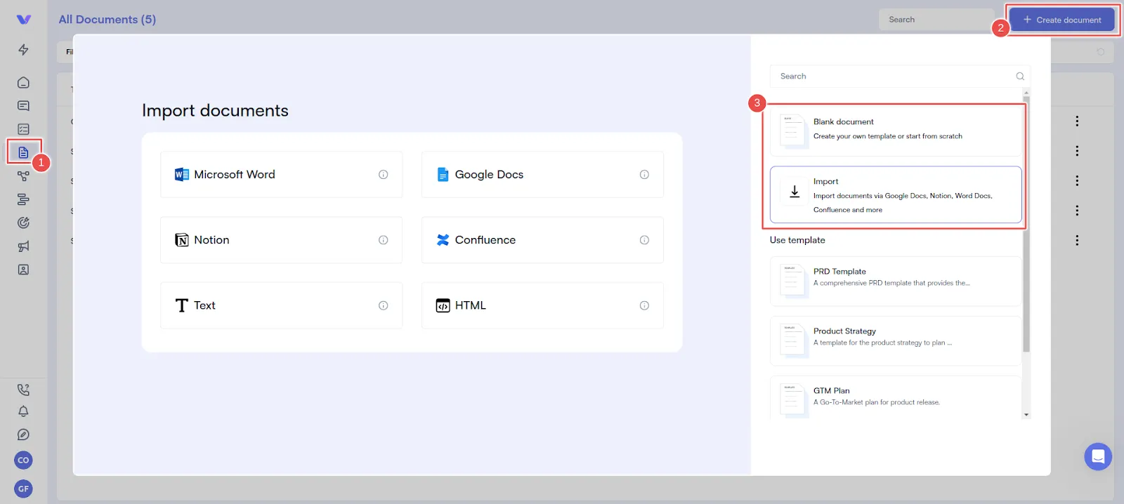 Import documents to Voctera