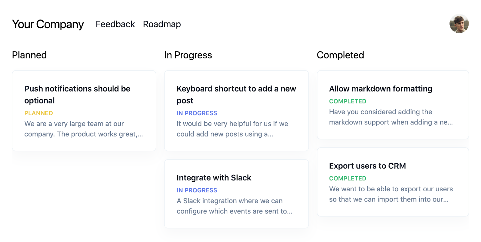 Convas Feature Voting Board Example