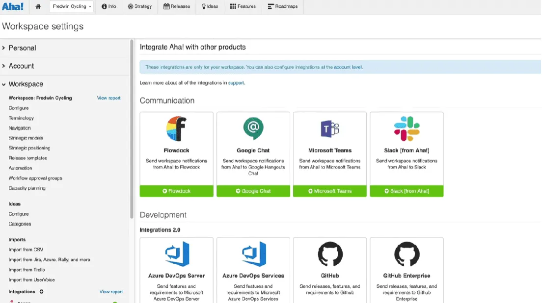 Aha! integrations