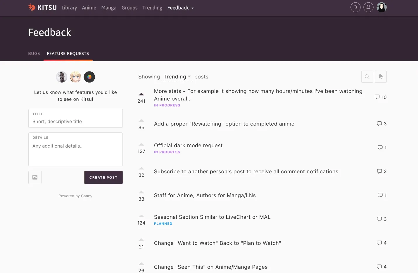 Canny feature requests prioritization option for improving customer satisfaction