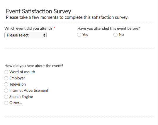 Example of Clear Goal driven headline in product feedback survey template